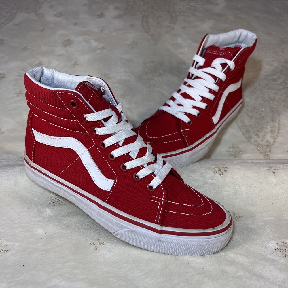 Vans Off The Wall Red High Top Sneaker US Men's 7 Women's 8.5 Skateboard sneaker